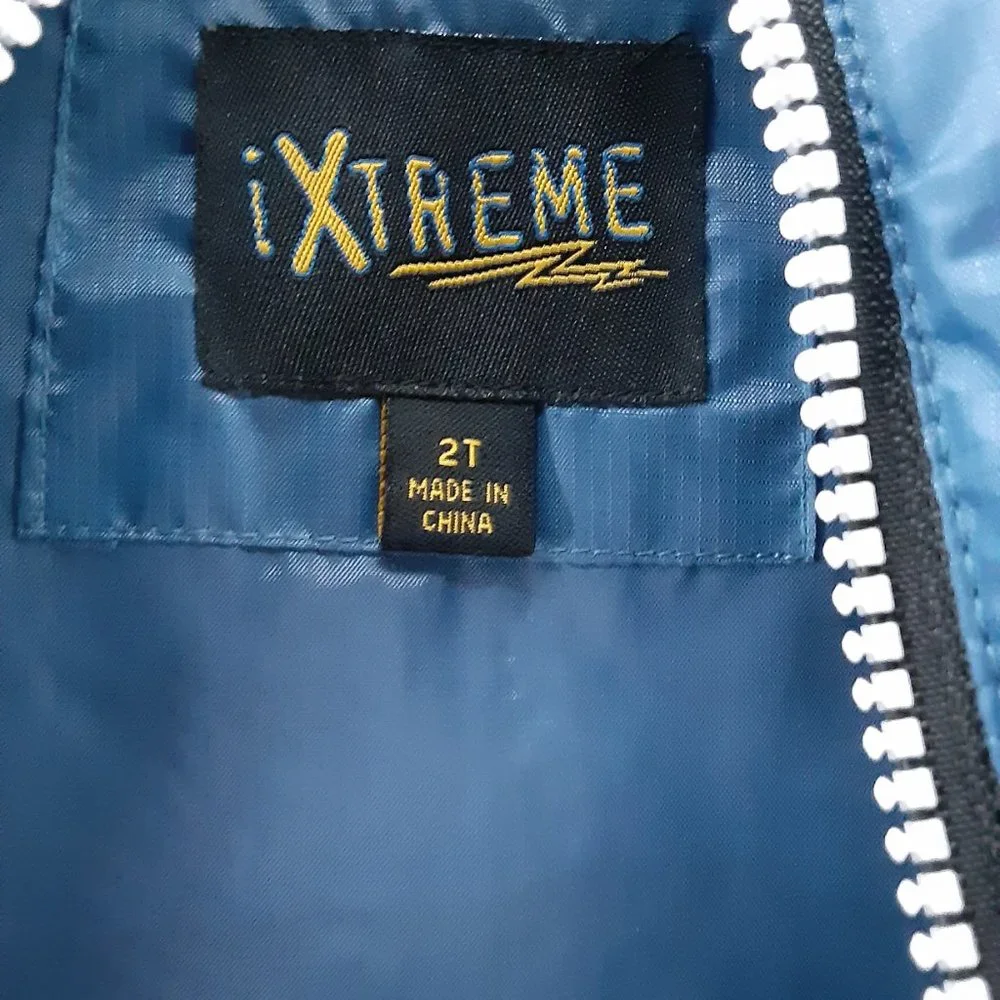 New iXtreme Boys Puffy Vest Hooded Jacket Size 2T‎ Blue & Black Toddler Comfy